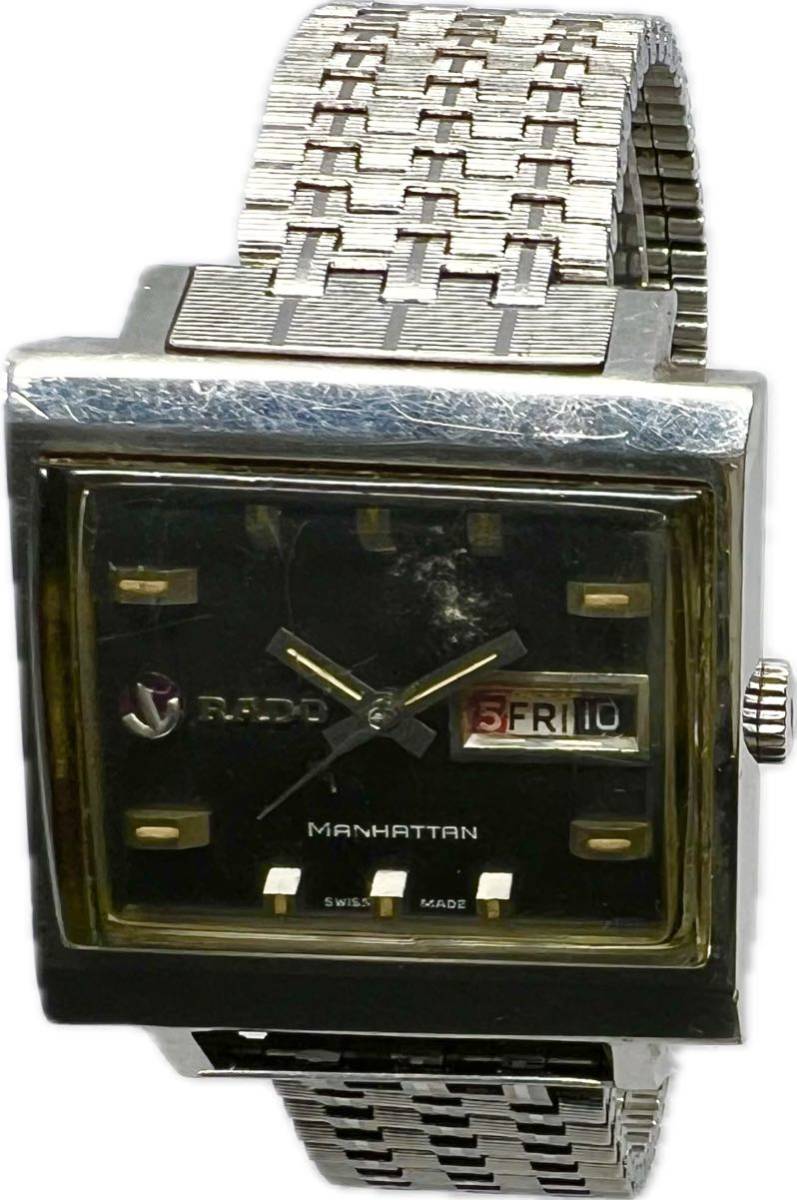 稼働 RADO manhattan 腕時計 機械式 自動巻き アンティーク 383/稼働 