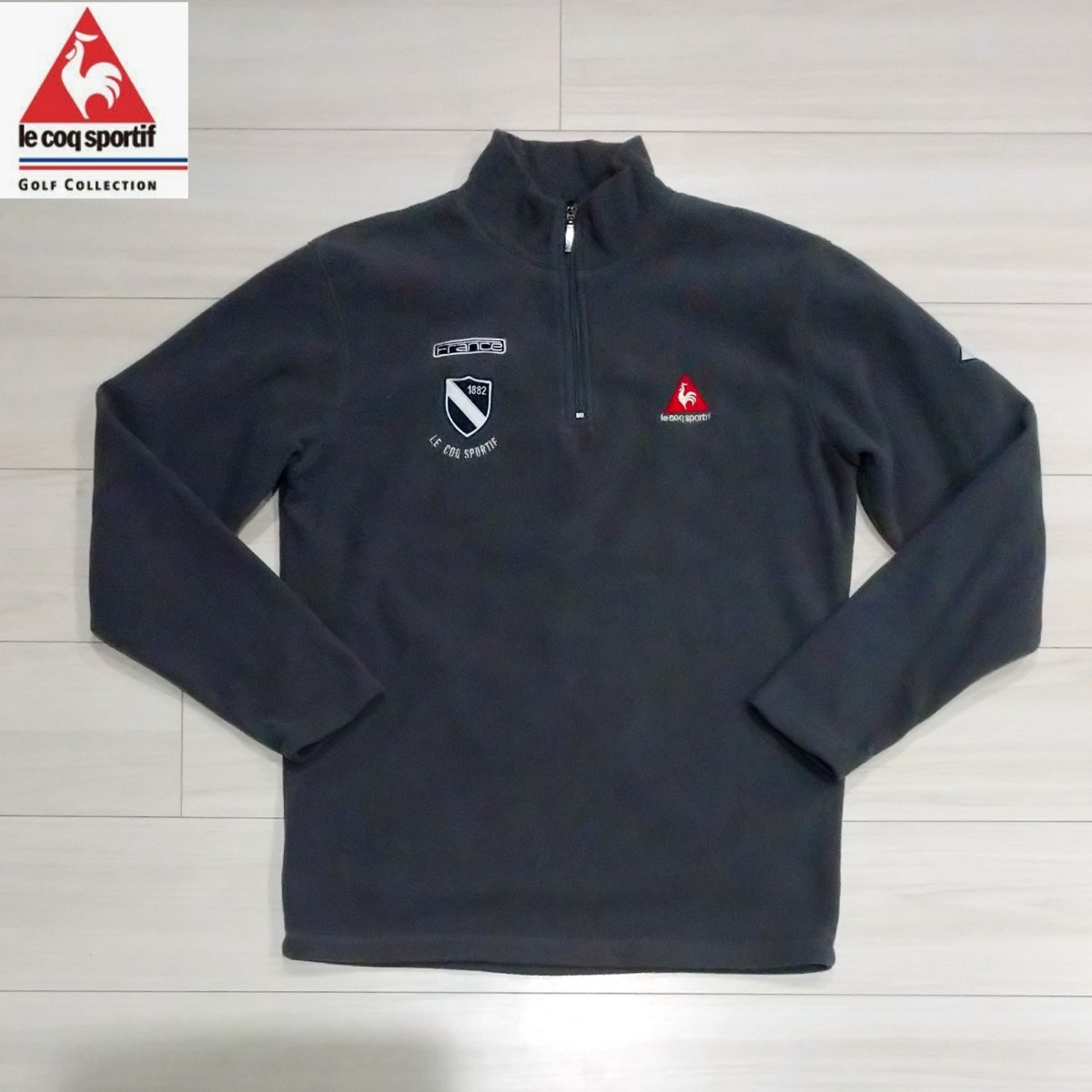 美品 ルコック ゴルフ フリースジャケット L メンズ トレーナー スウェット le coq sportif デサント