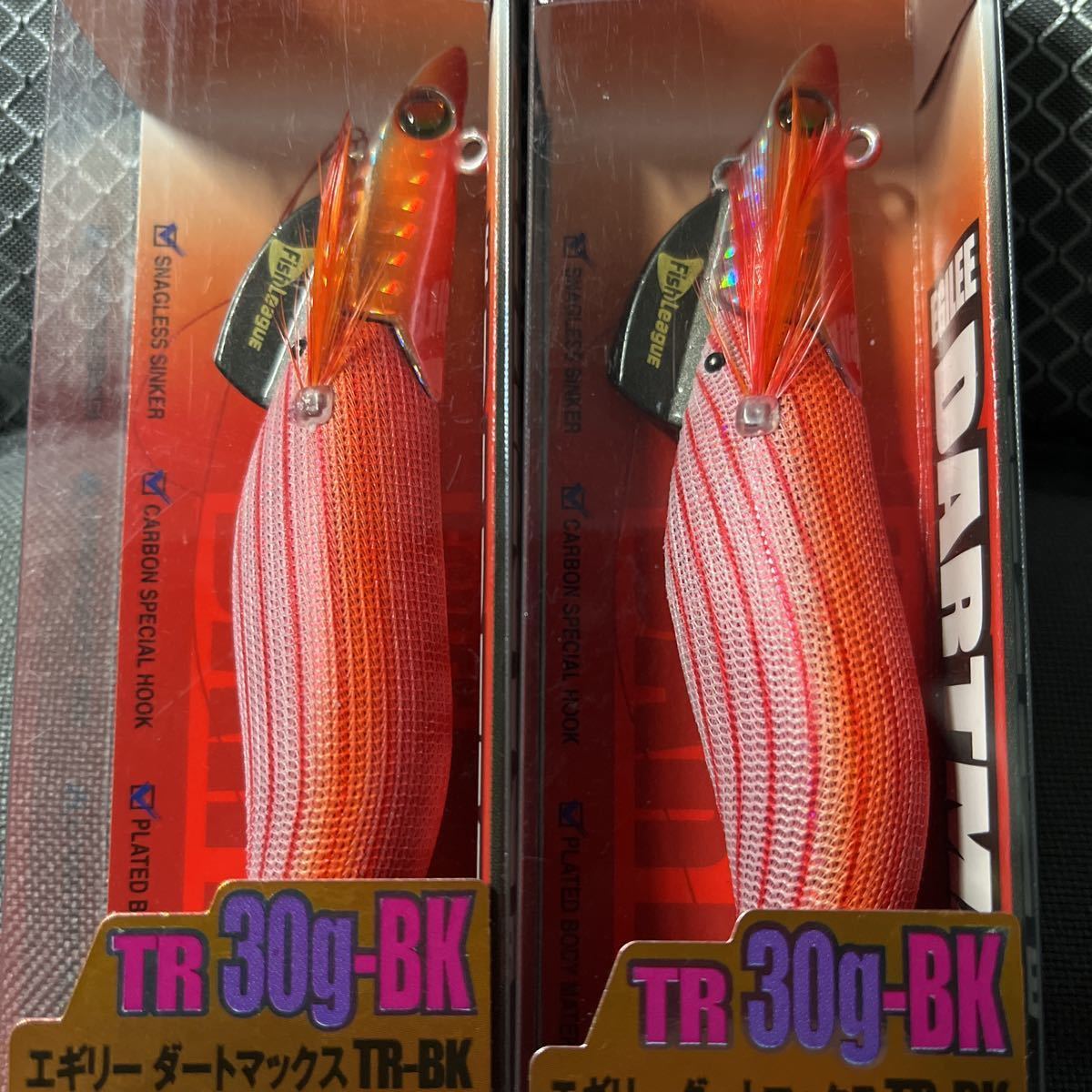 エギリー　ダートマックスTR30 TR30g-BK 　レッドオレンジボーダーレッド　レアカラー2本セット　ティップラン　エギ　エギング