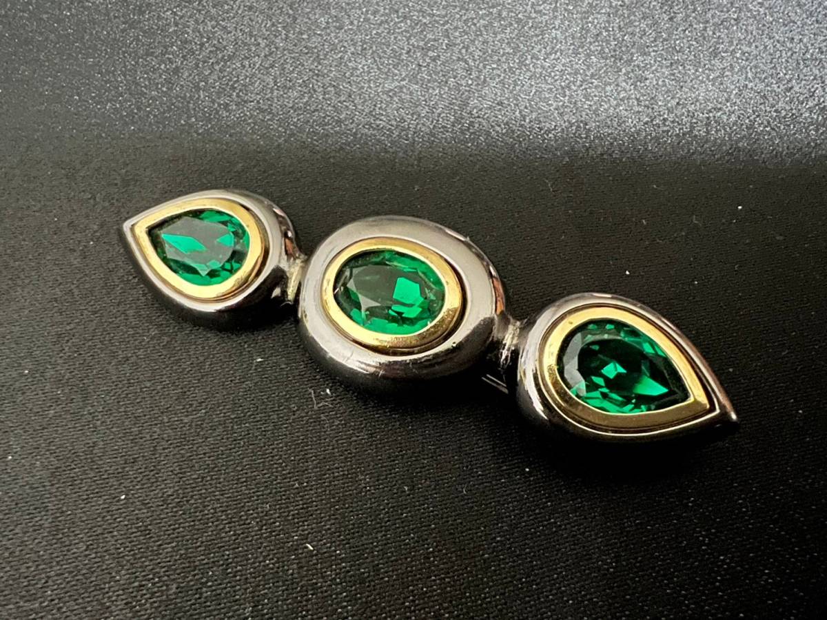 美品 Yves Saint Laurent ブローチ カサンドラ ラインストーン イヴ