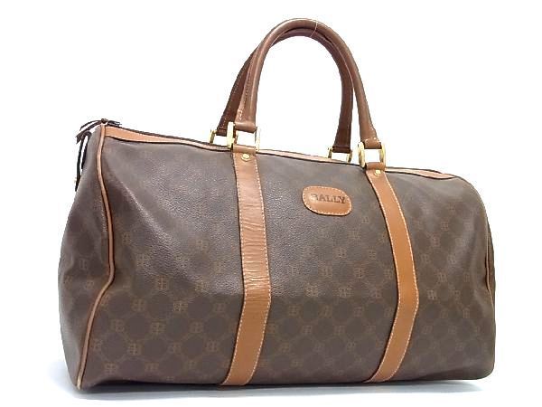 1円 ■美品■ BALLY バリー レザー ボストンバッグ ハンドバッグ メンズ レディース ブラウン系 AV0323