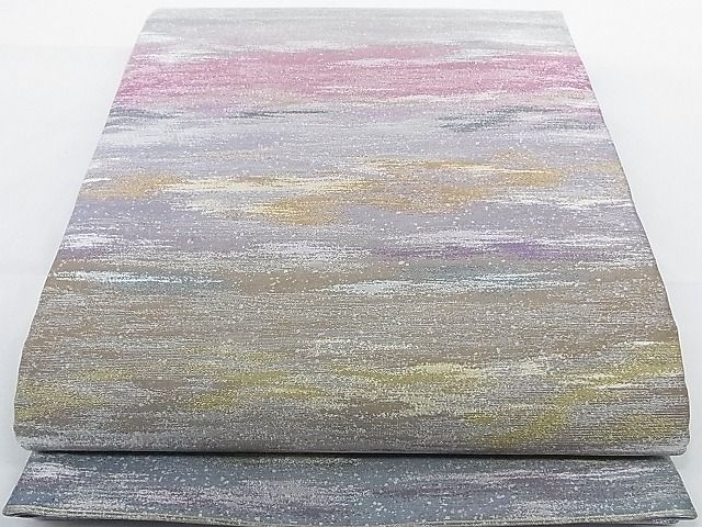 平和屋-こころ店■全通柄袋帯　朧染　霞文　金銀糸　正絹　逸品　B-fw0547