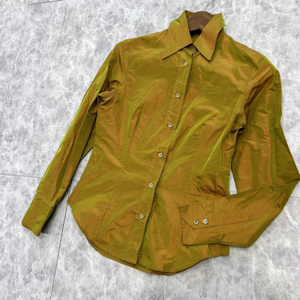 C @ 良品 / イタリア製 '高級感溢れる'『ETRO エトロ』長袖 SLIK 光沢