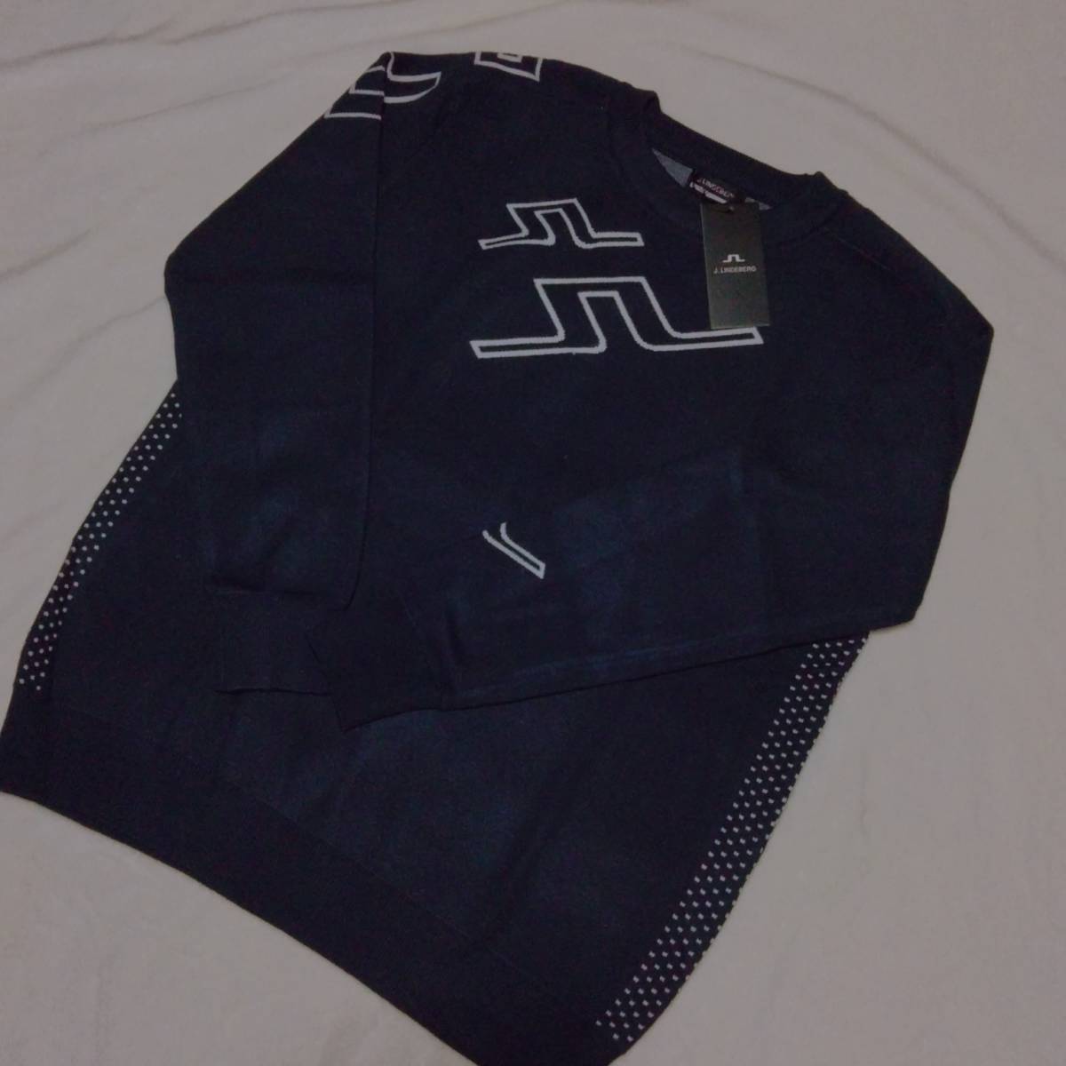 新品 ゴルフウェア セーター ネイビー M J.LINDEBERG メンズ ジェイ