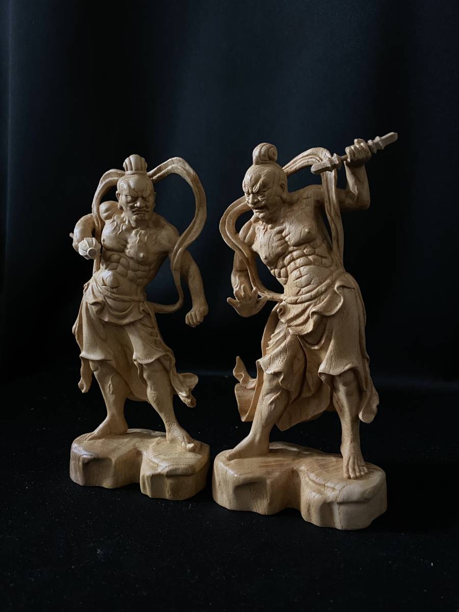 極上品 一刀彫り 井波彫刻 総檜材 仏教工芸品 木彫仏像 仏教手仕上げ品