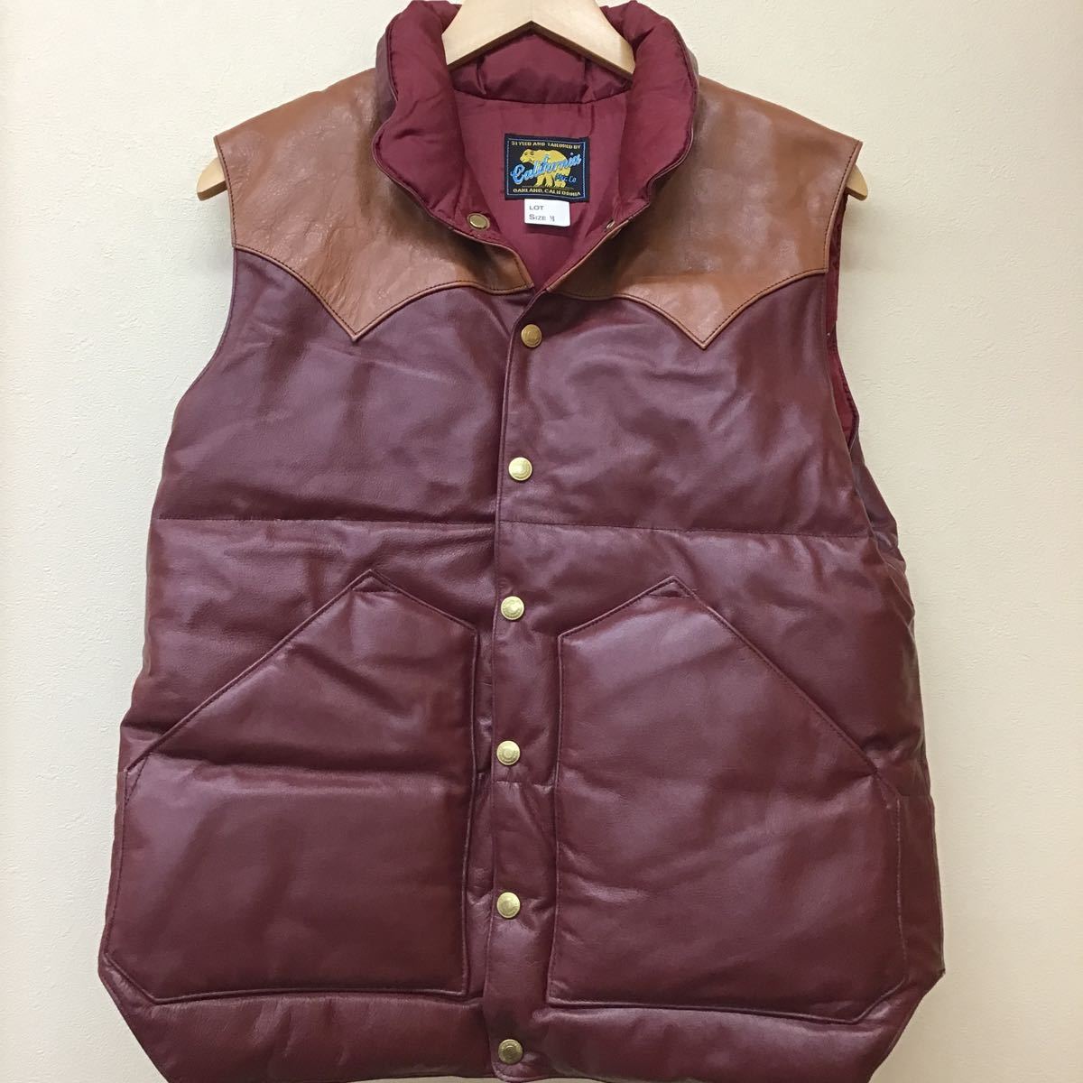 CALIFORNIA MFG CO レザーダウンベストMサイズ レザー ベスト【中古