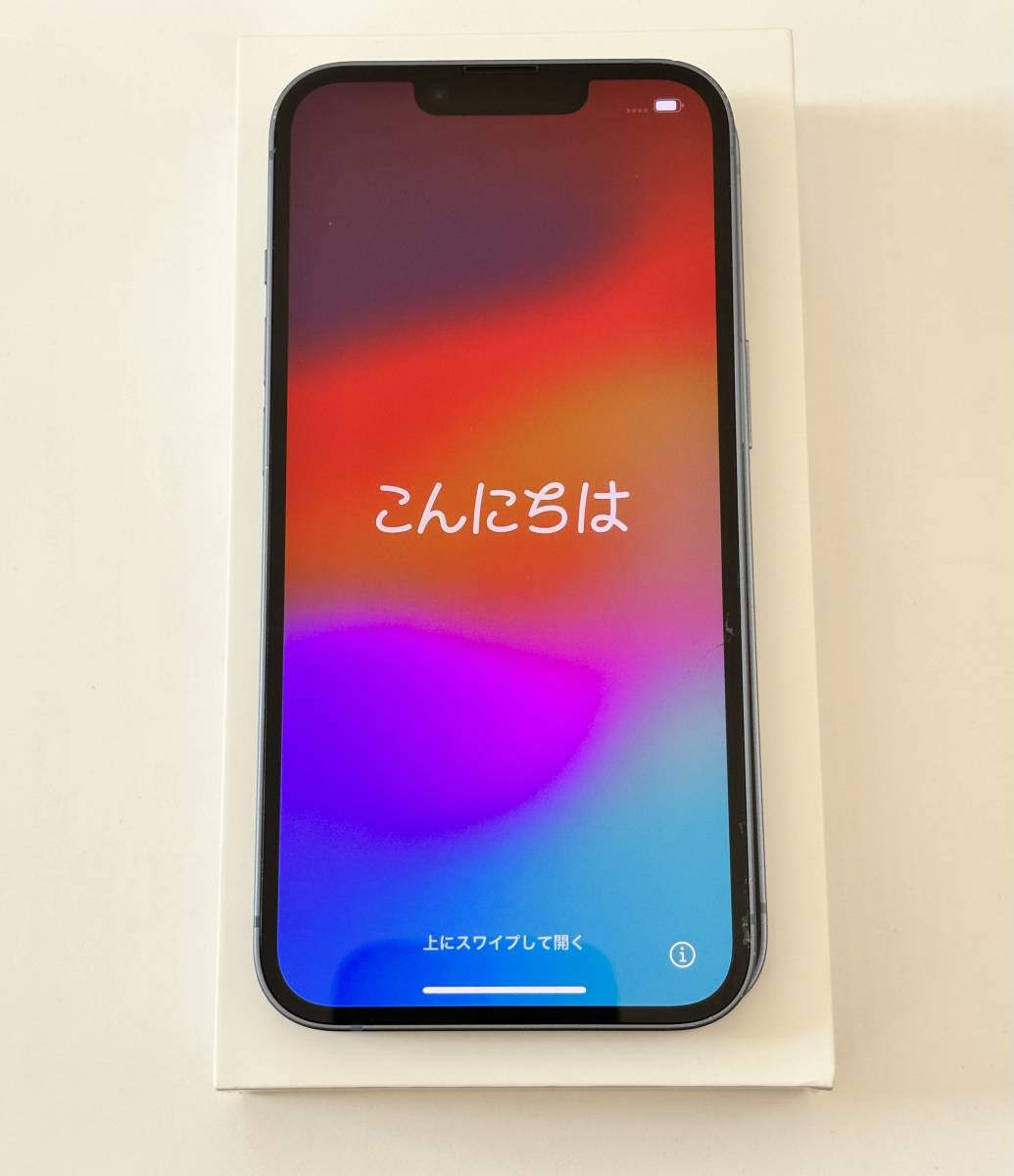 Apple iPhone14 128GB Blue(スマホリング付き)※画面ヒビ割れ有り