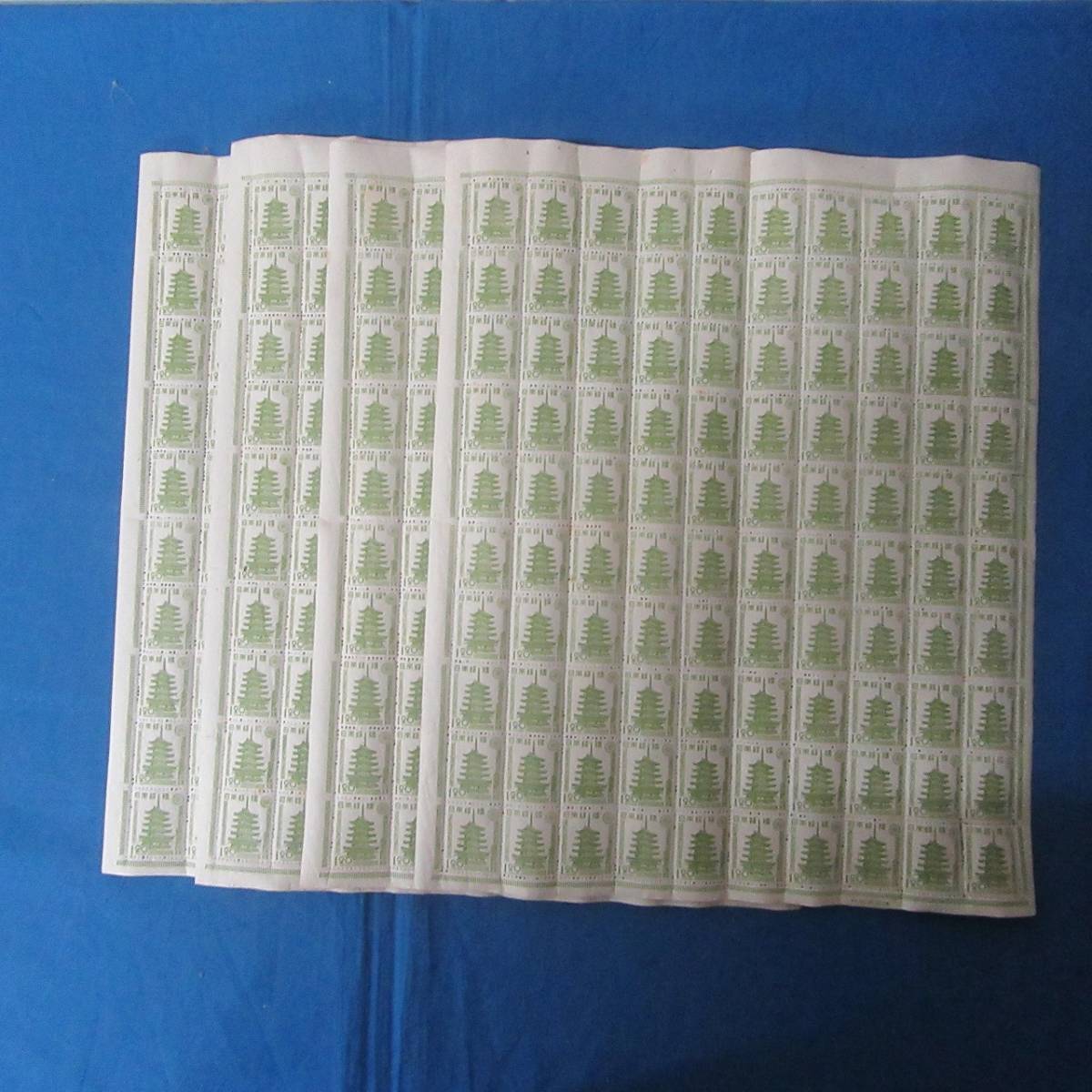 ☆希少☆切手 完全1シート100枚 『第2次新昭和』法隆寺五重塔