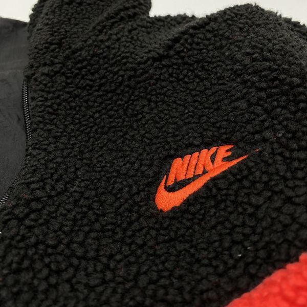 NIKE ナイキ リバーシブル ビッグスウォッシュ ボアジャケット 黒赤 M BQ6546-008 23-1019-12-10