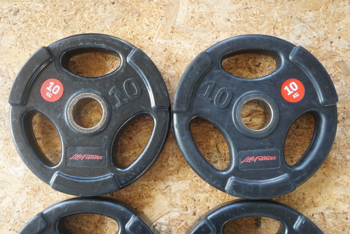 [QS][G942617S] 4点セット Life Fitness ライフフィットネス 10㎏ ウェイト プレート ダンベル バーベル フィットネス トレーニング機器 Life Fitness G4 0 devices Chest
