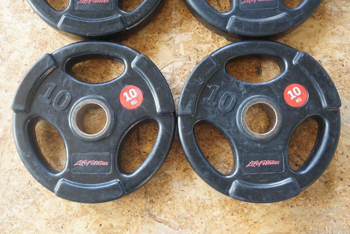 [QS][G942617S] 4点セット Life Fitness ライフフィットネス 10㎏ ウェイト プレート ダンベル バーベル フィットネス トレーニング機器 Life Fitness G4 0 devices Chest
