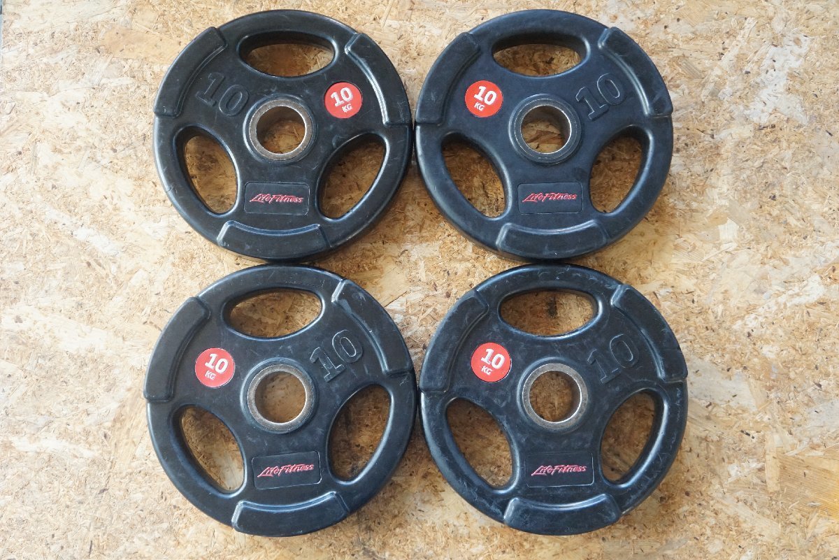 [QS][G942617S] 4点セット Life Fitness ライフフィットネス 10㎏ ウェイト プレート ダンベル バーベル フィットネス トレーニング機器 Life Fitness G4 0 devices Chest