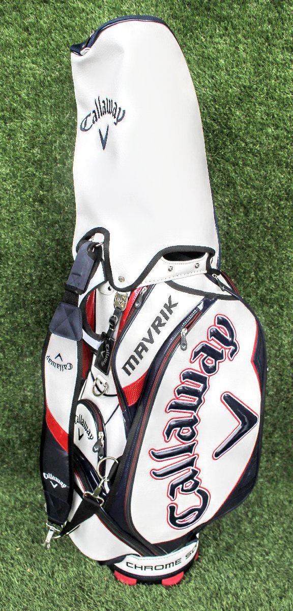 【MAVRIK】キャロウェイ Callaway マーベリック　キャディバッグ　9インチ　5穴　ホワイト×レッド×ブラック　8A2108