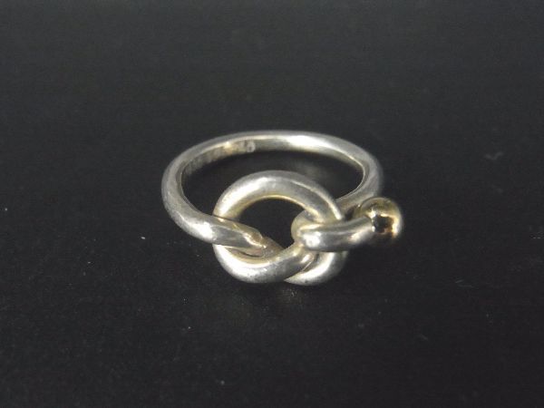 1円 TIFFANY＆Co ティファニー ラブノット SV925×K18 750 18金 リング
