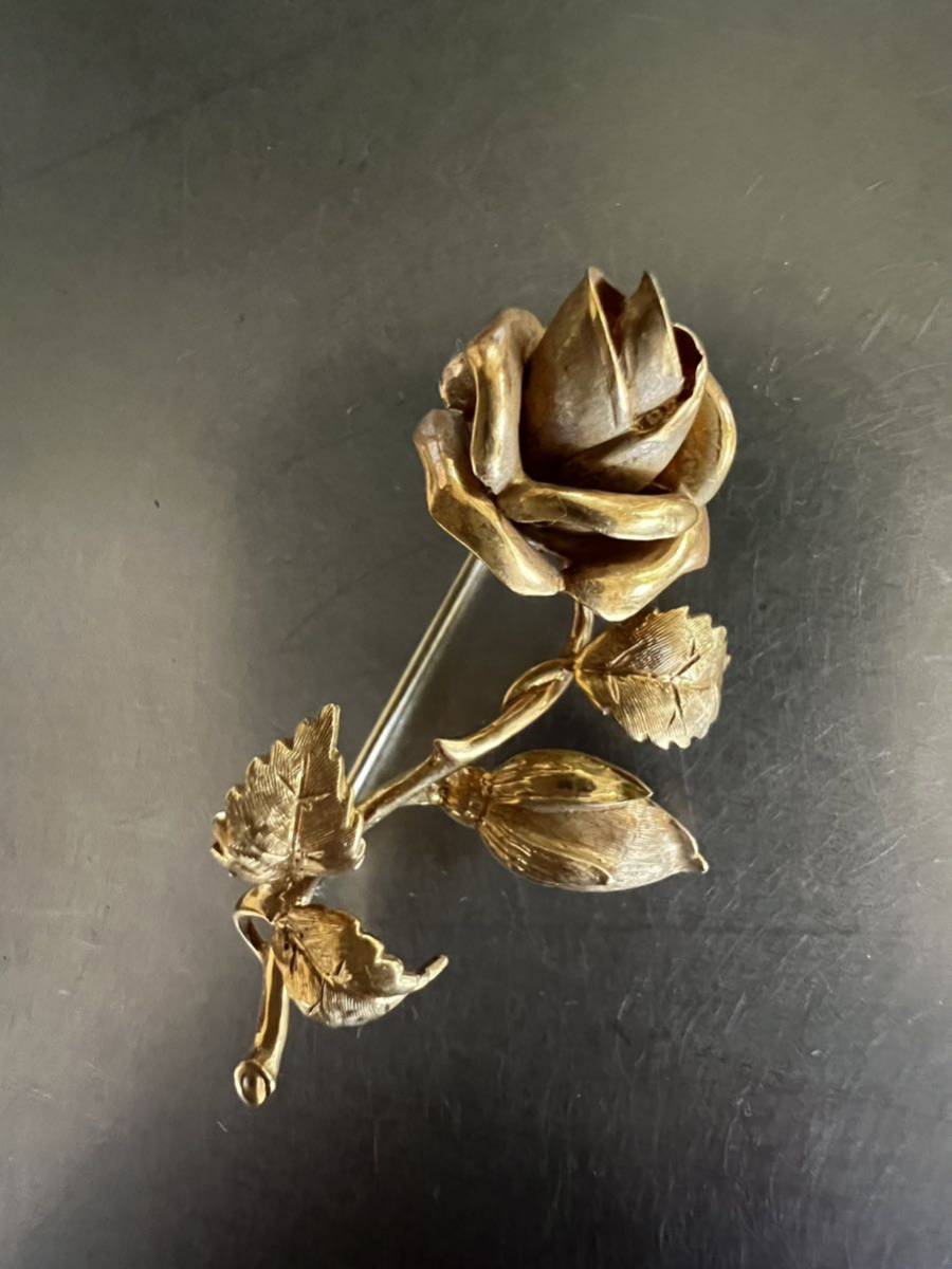 ブローチ 薔薇 1940-50s英国シルバー ローズ(薔薇)の花束ブローチ|英国 
