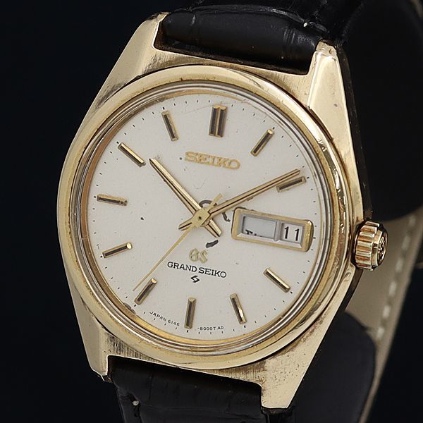 1円 セイコー グランドセイコー メダリオン 6146-8000 7000370 AT/自動巻き デイデイト シルバー文字盤 メンズ腕時計 OKZ 8289100