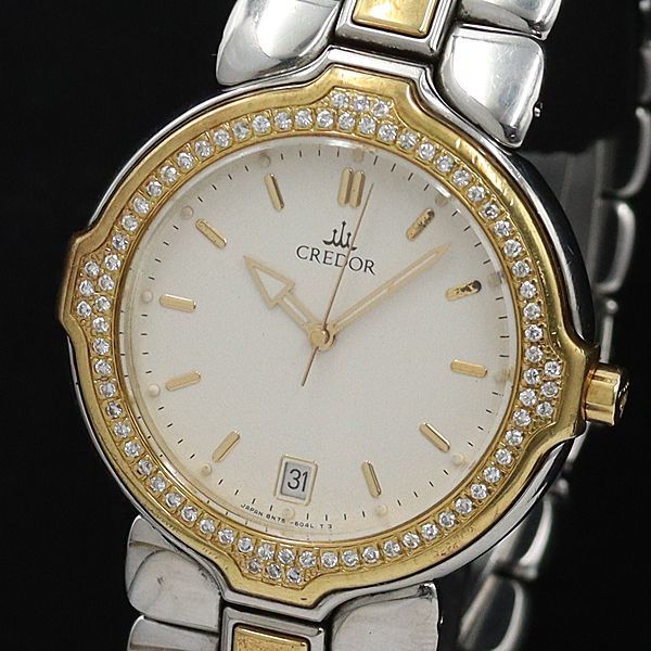 稼働 SEIKO CREDOR 腕時計 クラシカル レザー つくりあげ 新品電池 70 