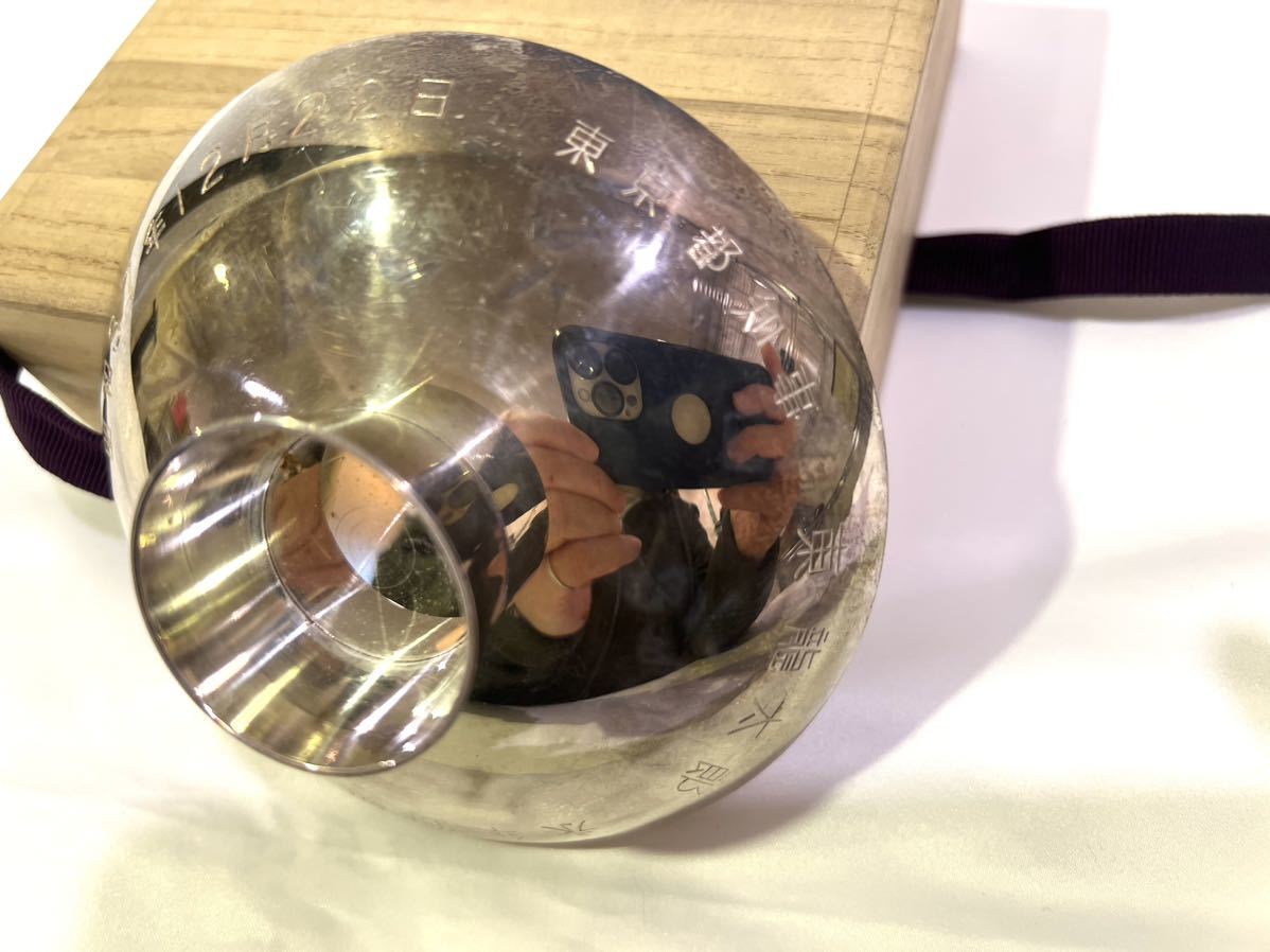 銀盃 純銀 銀杯 杯 日本純銀銀杯杯內有鍍金 八5477純銀盃重量