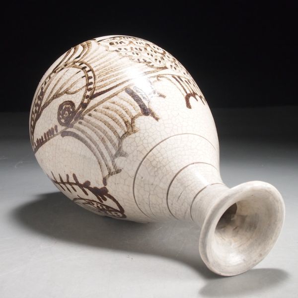 X030. 時代朝鮮美術 李朝 鉄絵 魚文 徳利 / 陶器陶芸古美術時代花器壷花瓶花生