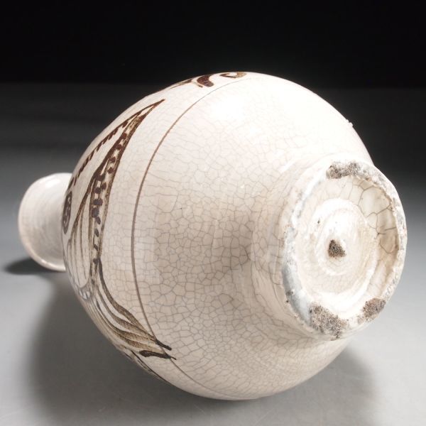 X030. 時代朝鮮美術 李朝 鉄絵 魚文 徳利 / 陶器陶芸古美術時代花器壷花瓶花生