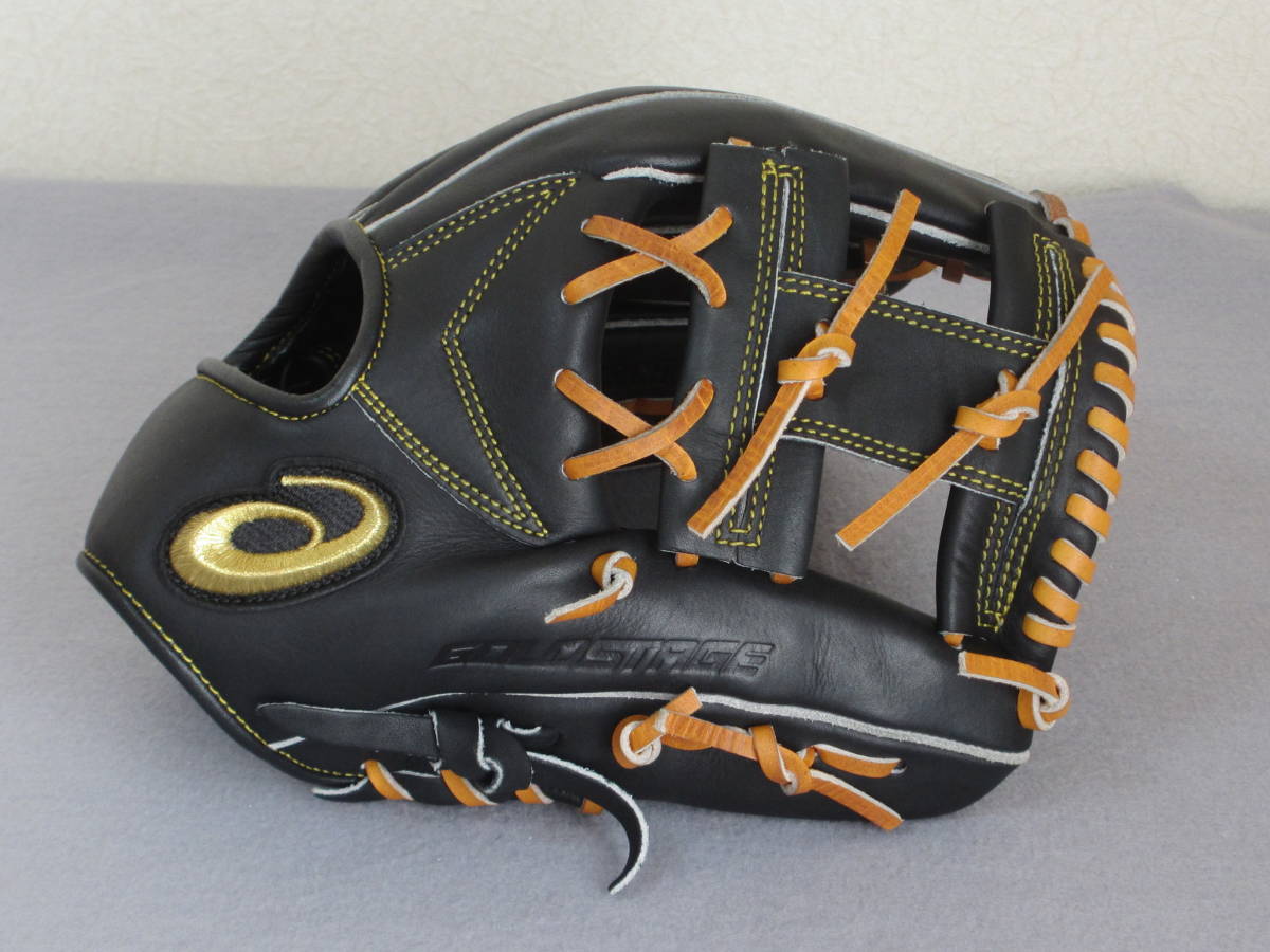 【未使用】アシックス　Asics　軟式グラブ　ゴールドステージ ロイヤルロード「BGR8CH.9027.LH」ブラック