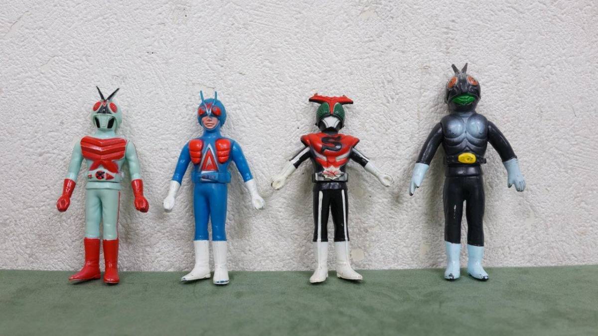 当時物　ポピー製　仮面ライダー　ミニソフビペンダント　石森プロ 毎日放送 東映 仮面ライダー ソフビ まとめて 4体 石森プロ 毎日放送 東映 ポピー
