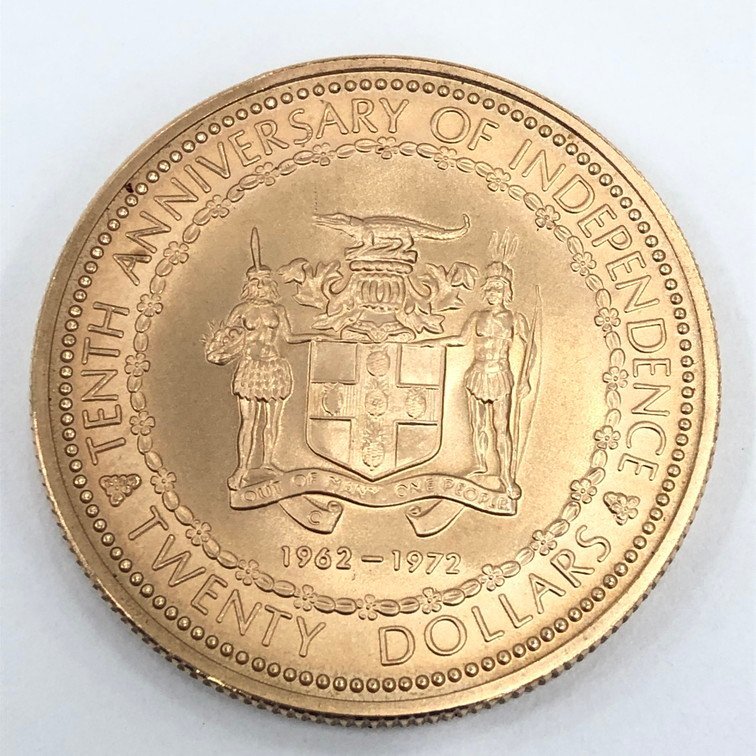 K12 ジャマイカ 独立10周年記念金貨 20ドル 総重量15.7g【BKAH5040