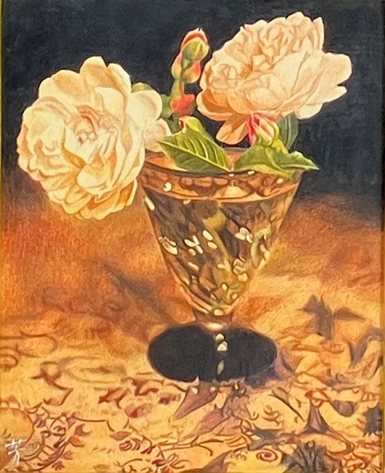 ☆ 吉村芳生 ◇ バラ ◇ 色鉛筆画 ◇ F3 ◇ 直筆サイン ◇ 激レア