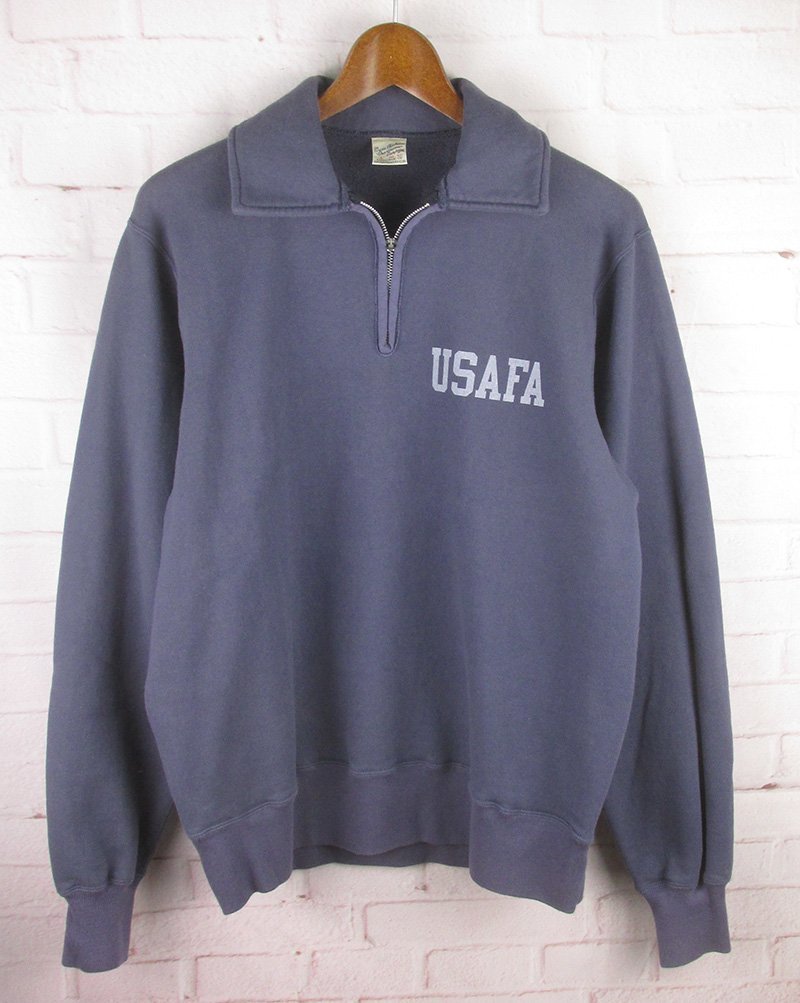 FW23012 東洋 BUZZ RICKSON'S バズリクソンズ ハーフジップ スウェット USAFA L 美品 ネイビー