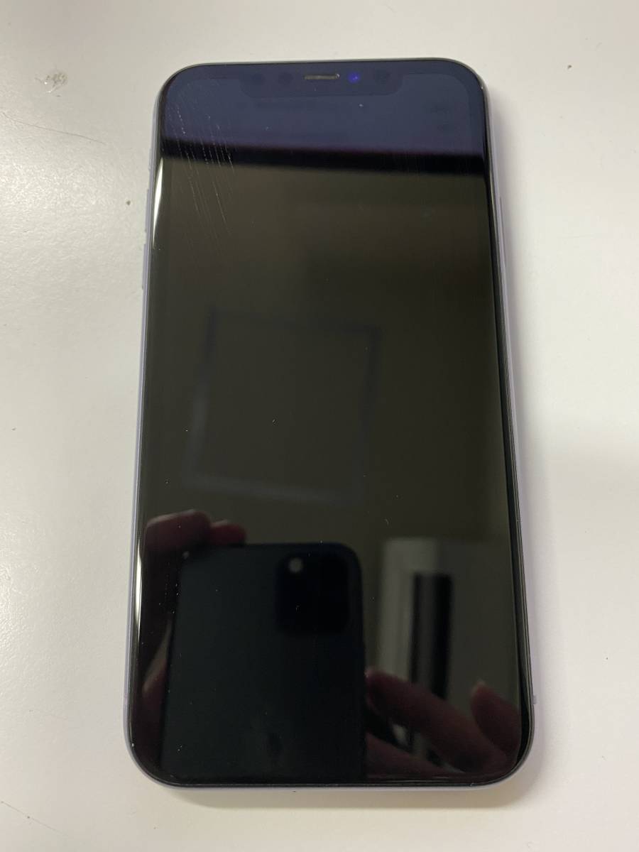 正規品，得価 【背面割れ】ジャンク　iPhone11 64G SIMフリー　パープル　アップルストア購入品◯　アクティベーションロックなし　本体のみ　中古