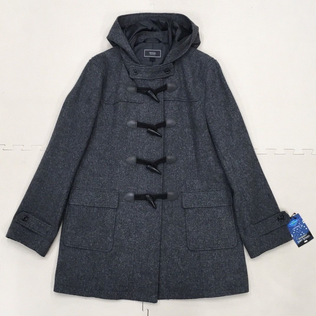 S6 (未使用品)スクールコート ダッフルコート 女子用◆サイズ M◆グレー◆フード付き◆防寒着◆アウター◆日本製◆通学◆中学校◆高校