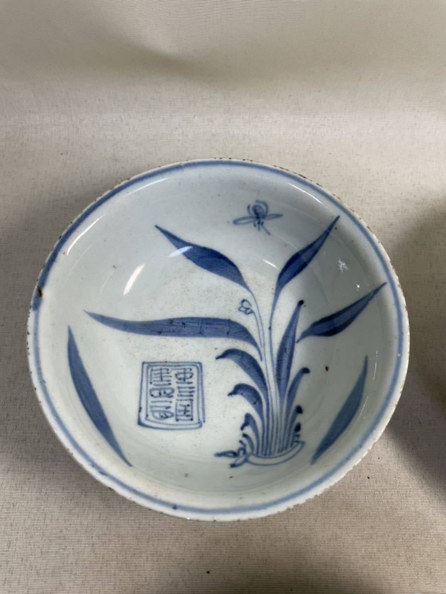 中国古美術 古染付六角形花鳥文壺 明時代 中国陶磁器 FA21-10 中国古