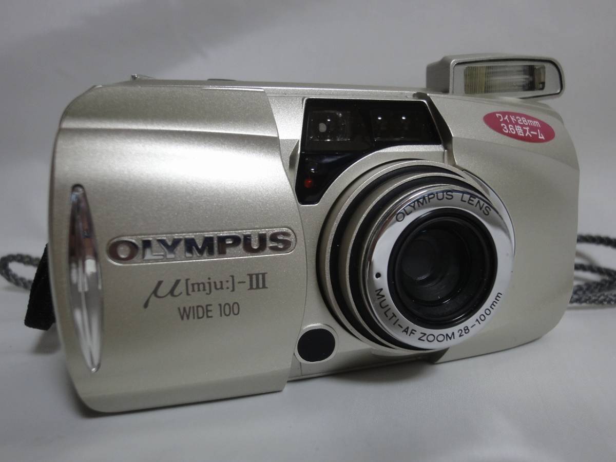 1円スタート】通電確認済み OLYMPUS μ[mju:]-III WIDE 100 外観美品