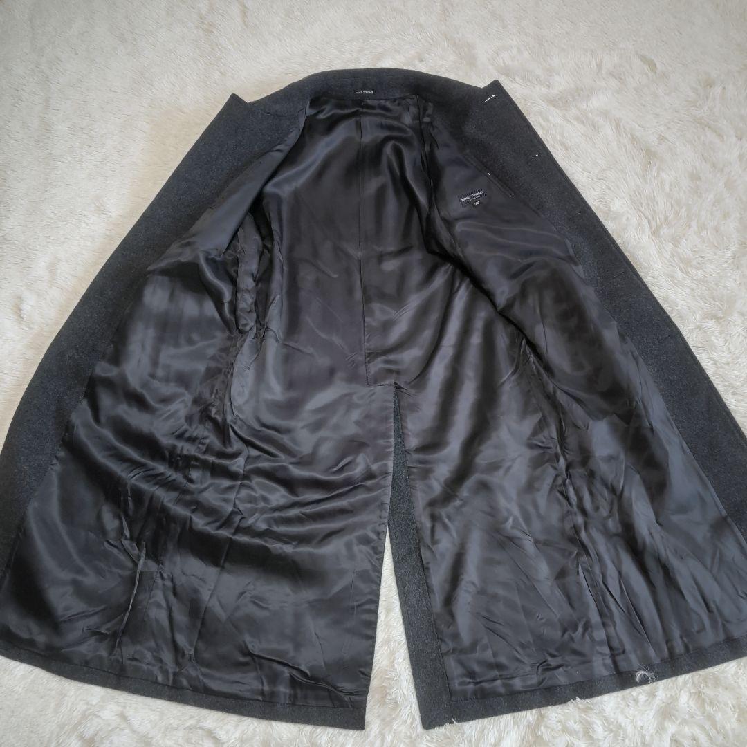 メンズティノラス チェスターコート ロングコート 黒 グレー アンゴラ