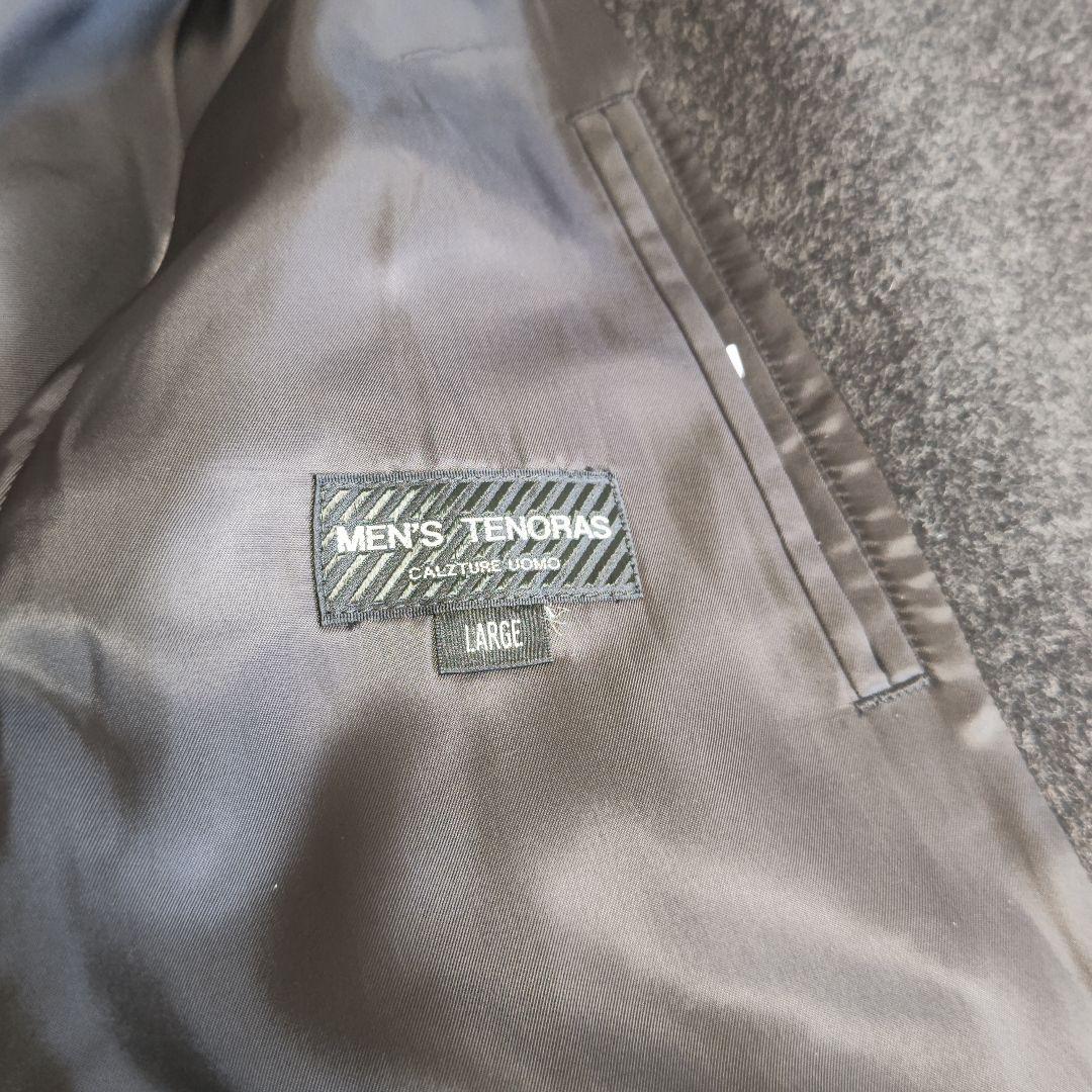 メンズティノラス チェスターコート ロングコート 黒 グレー アンゴラ