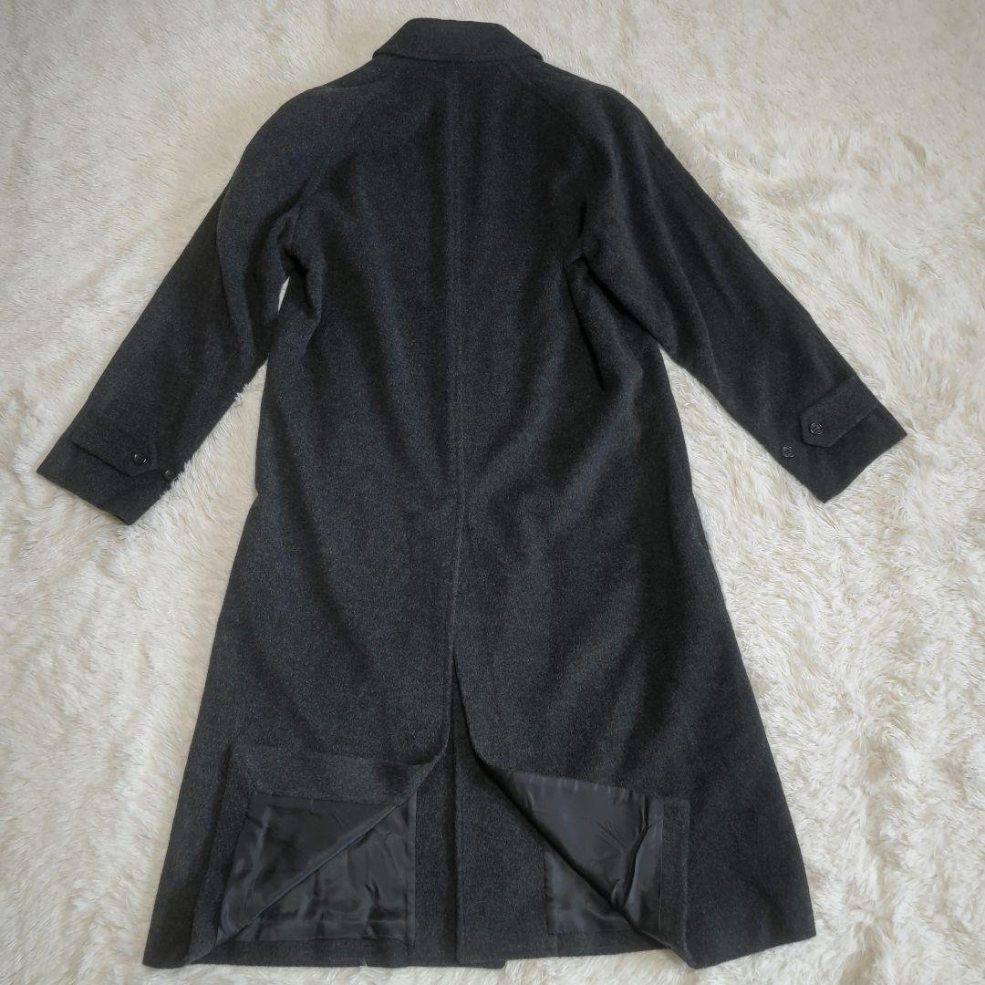 メンズティノラス チェスターコート ロングコート 黒 グレー アンゴラ
