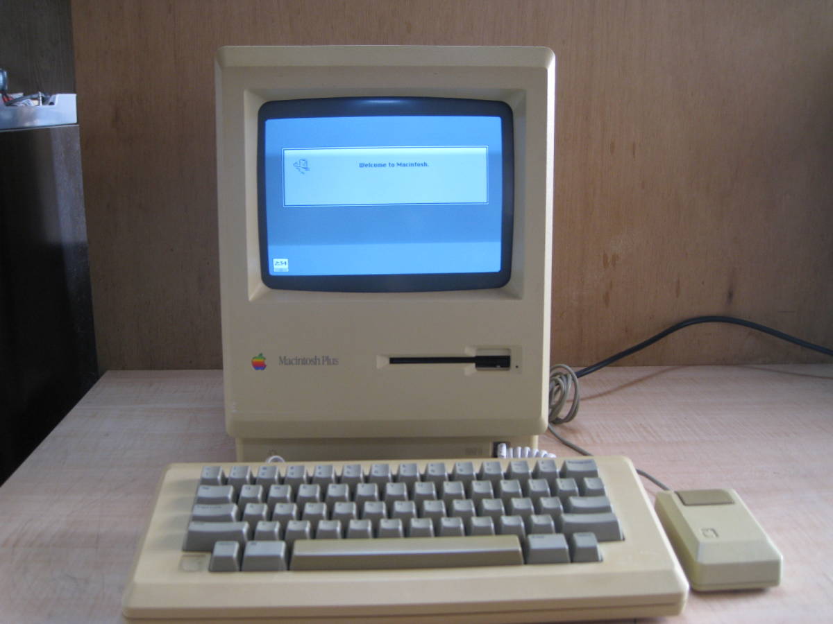 起動可美品 Macintosh Plus M0001A メモリ4MB システムFD(コピー)付属
