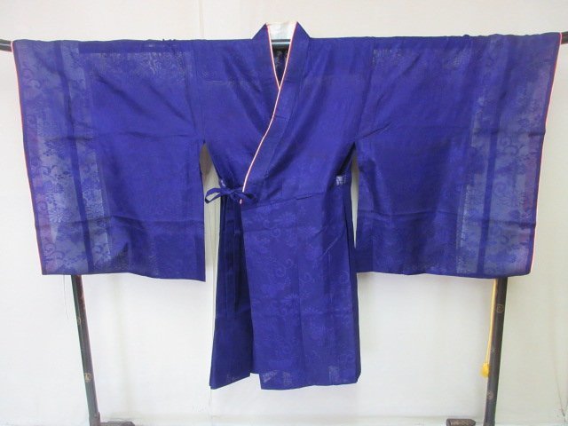 1円 良品 正絹 法衣 紗 夏物 色衣 紫色 花唐草 法衣店 京都 法衣 装束