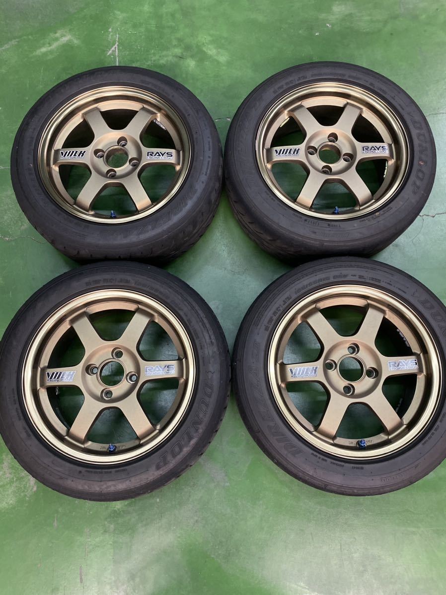 希少！本物 鍛造 RAYS TE37 レイズ 15インチ 7J +35 PCD100 4穴 絶版