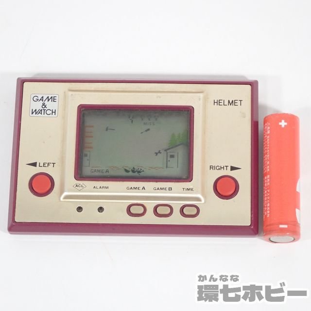 1RZ12◇当時物 任天堂 ゲームウォッチ ヘルメット CN-07 動作OK