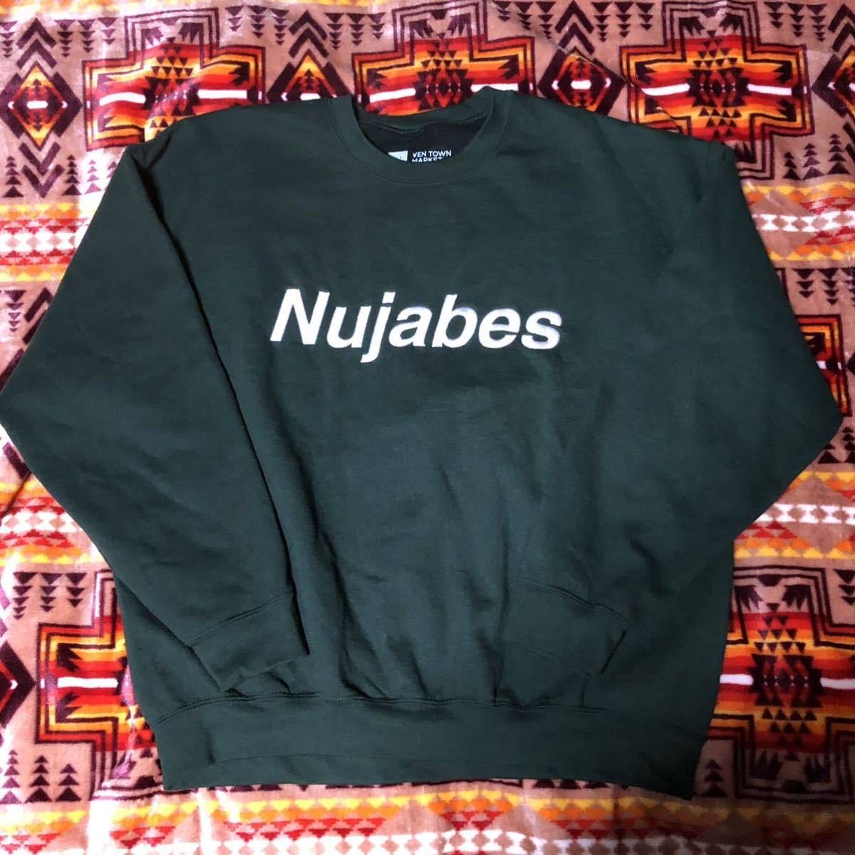 美品 YEN TOWN MARKET スウェット Nujabes 刺繍 グリーン XL ¥EN ヌジャベス