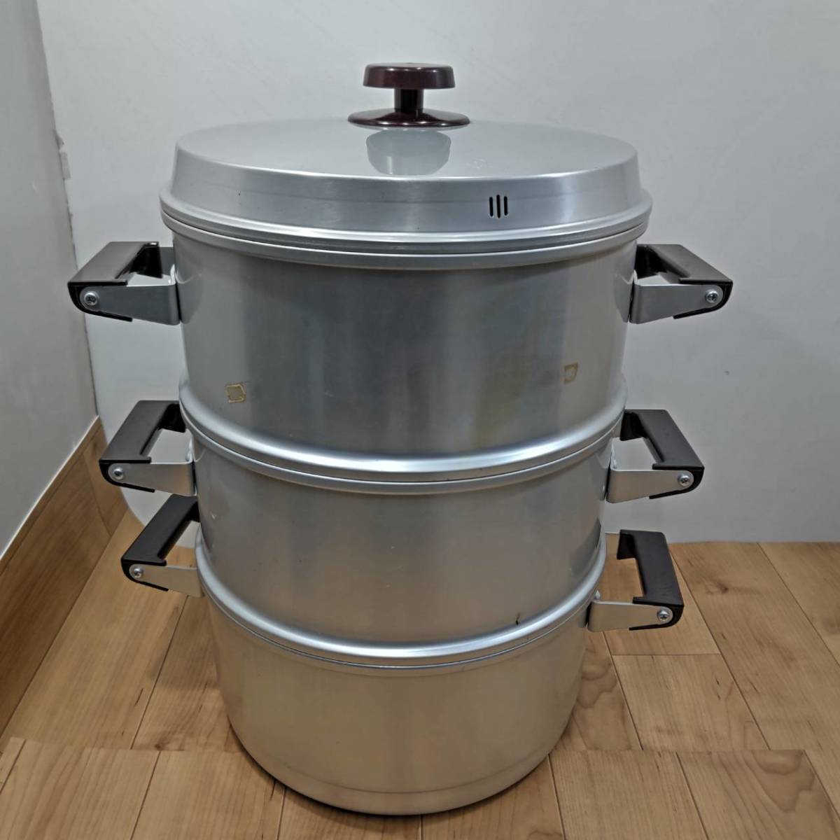 低価，本物保証 S81332 ながらセイロ 蒸籠 3段アルミ 高寸法約42cm(蒸し器)｜売買されたオークション情報、yahooの商品情報をアーカイブ公開 - オークファン 蒸し器