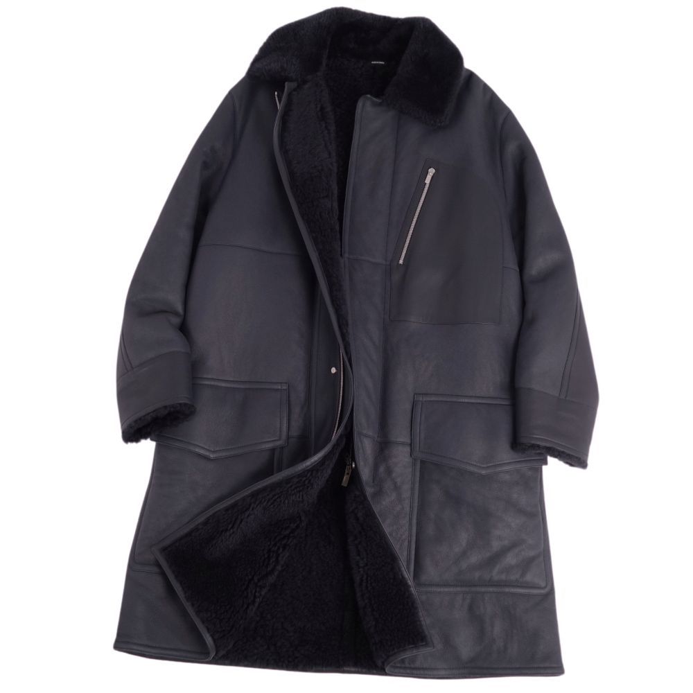 未使用 エルメス HERMES 2018AW ムートンコート ロングコート ジップ