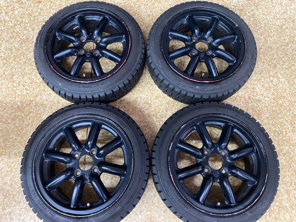 ブラックレーシング　セット　R14 ブラックレーシング 14インチ スタッドレスセット 155/55R14 100-4H