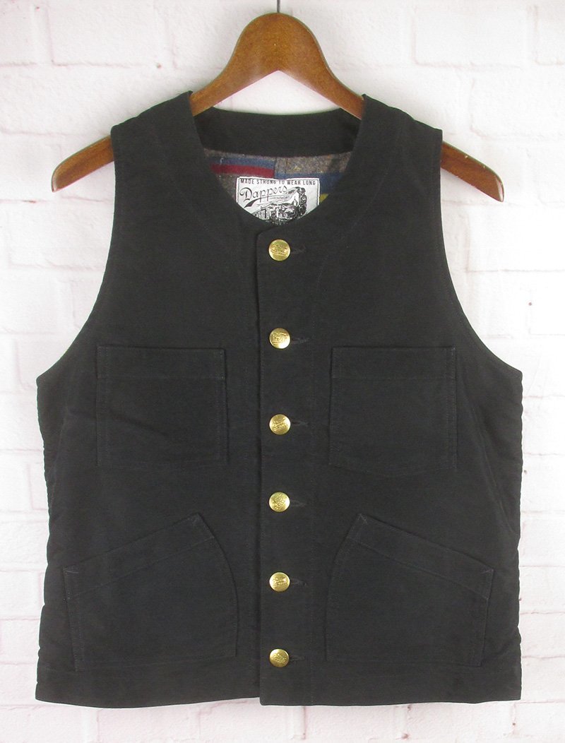 AJ23248 Dapper's ダッパーズ 1502 モールスキン ベスト 38 ブラック