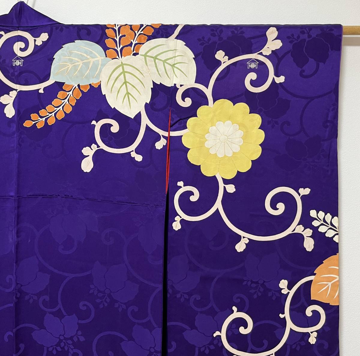 訪問着 紫 袷 | 濃紫 洗える着物] 東レ 四季草花文様 日本製 kimono tento