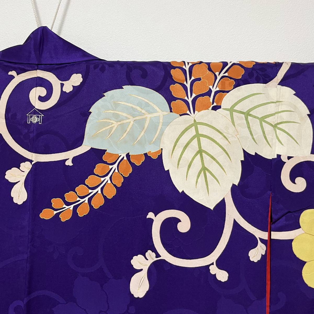 訪問着 紫 袷 | 濃紫 洗える着物] 東レ 四季草花文様 日本製 kimono tento