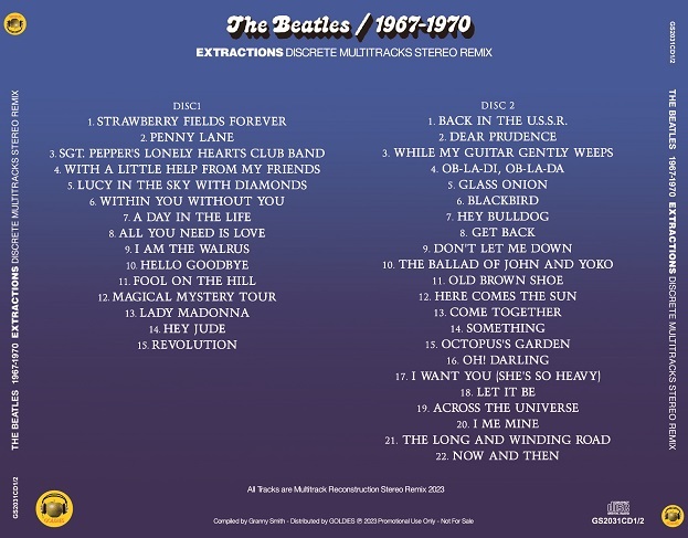 THE BEATLES / 1962-1966 & 1967-1970 : EXTRACTIONS DISCRETE