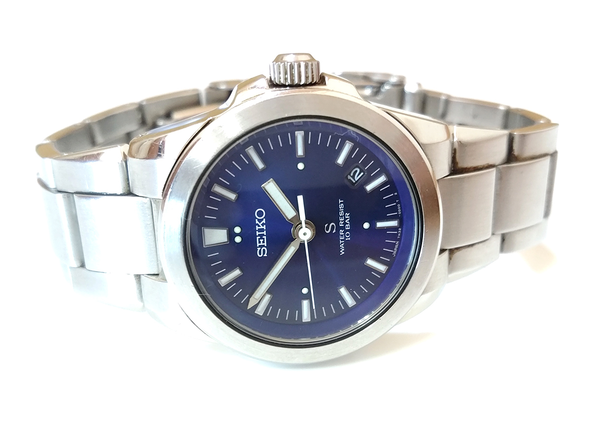 稼働中 】 SEIKO SUS 7N32-0B70 Quartz Wrist Watch with Date 