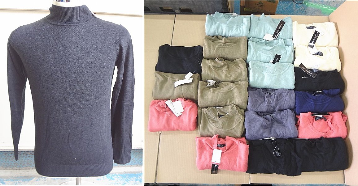 Zや2214 新品タグ付き レディース 婦人 セーター Mサイズ Uネック モックネック ハイネック 無地 インナー ファッション まとめ売 21点